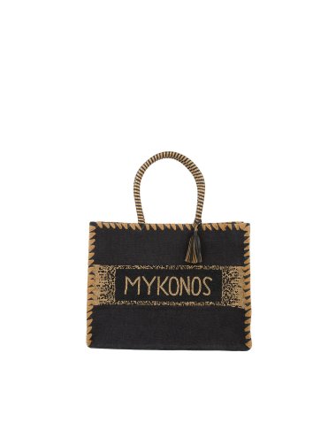 SS24 Tote bag con scritta "Mykonos"