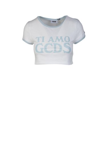 SS24 T-shirt cropped con scritta logo