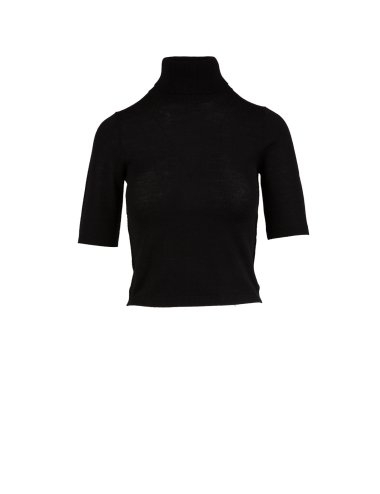 FW24-25 Maglia lupetto cropped tinta unita "Cayenne"