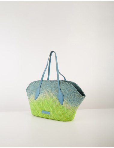 SS24 Shopper bicolore sfumata "Flor straw"