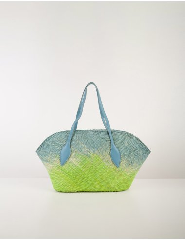 SS24 Shopper bicolore sfumata "Flor straw"