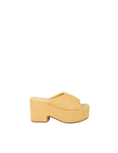 SS24 Slider tinta unita "Elettra straw"