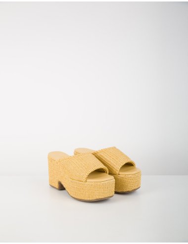 SS24 Slider tinta unita "Elettra straw"
