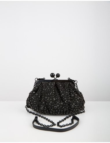 FW24-25 Kiss lock clutch con scritalli "Masque"