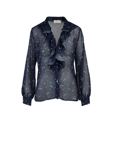 SS25 Camicia con volant e stampa "Gerico"