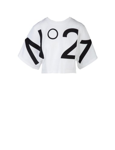 SS25 T-shirt cropped con scritta logo