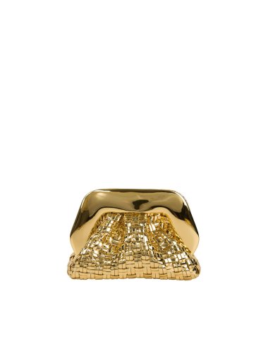 SS25 Clutch tinta unita "Gea micro weaved"