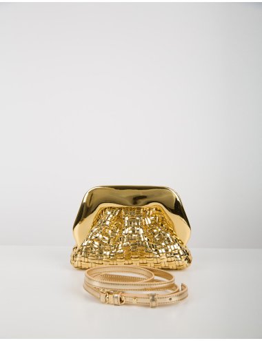 SS25 Clutch tinta unita "Gea micro weaved"