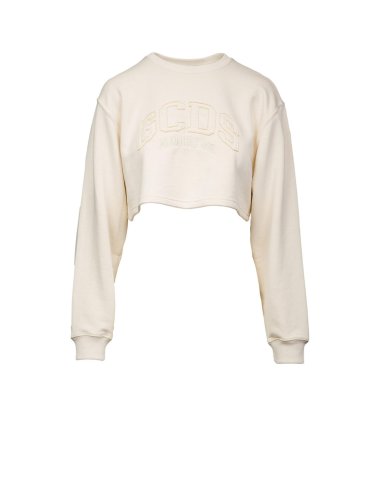 SS25 Felpa cropped con scritta logo