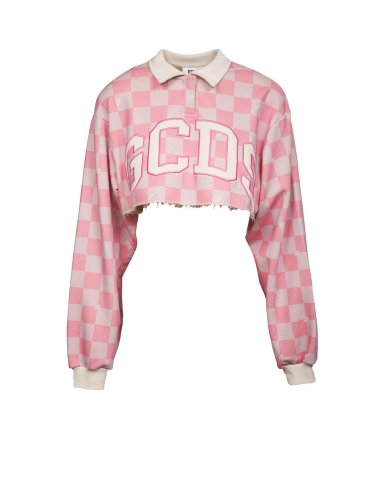 SS25 Polo cropped con scritta logo