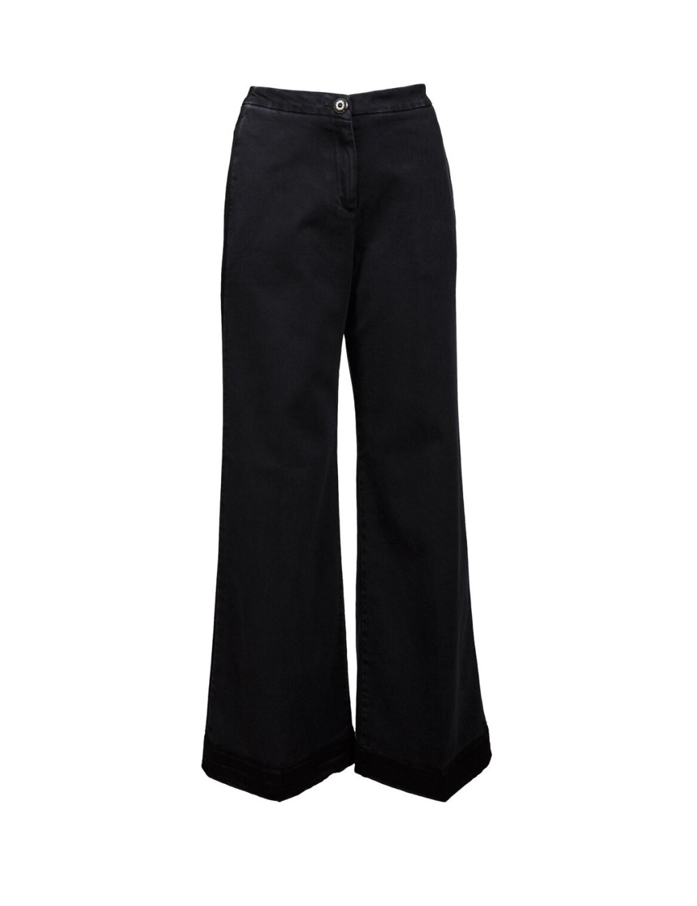 FW25-26 Jeans "Flair" tinta unita "Smoking"