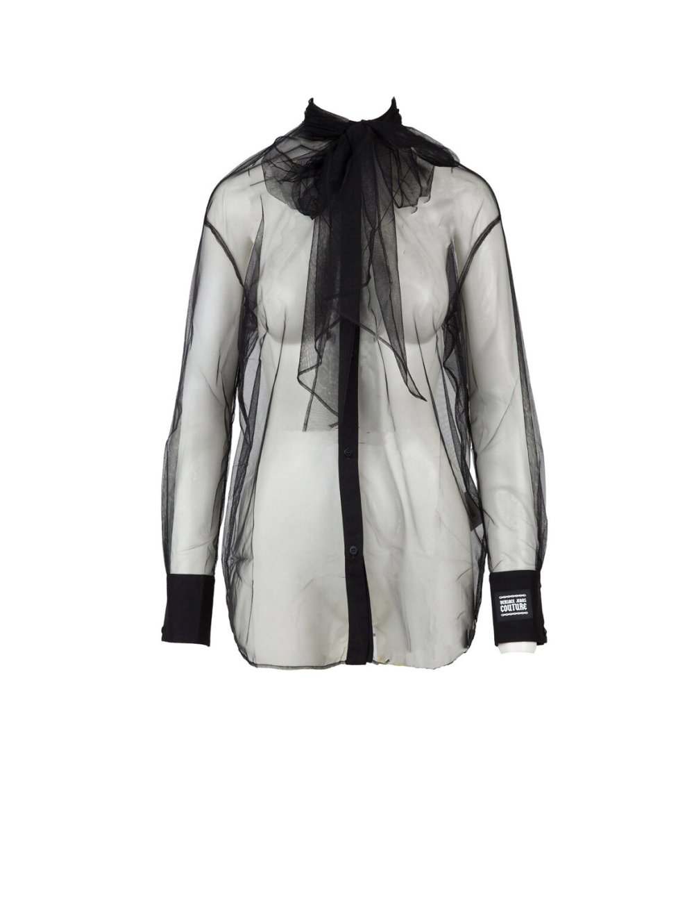 FW24-25 Camicia maxi trasparente con fiocco