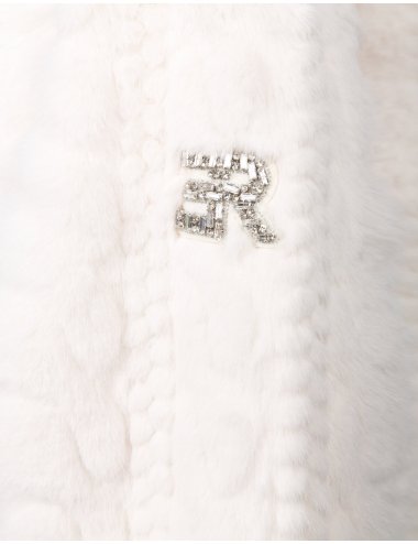 FW25-26 Cappotto con logo e filato peloso