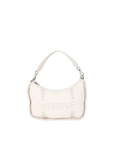 FW23-24 Baguette bag con filato peloso e scritta "Megeve"
