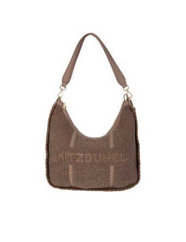 FW23-24 Shoulder bag con filato peloso e scritta "Kitzbuhel"