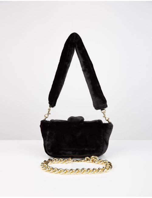 FW23-24 Shoulder bag con filato peloso e fibbia